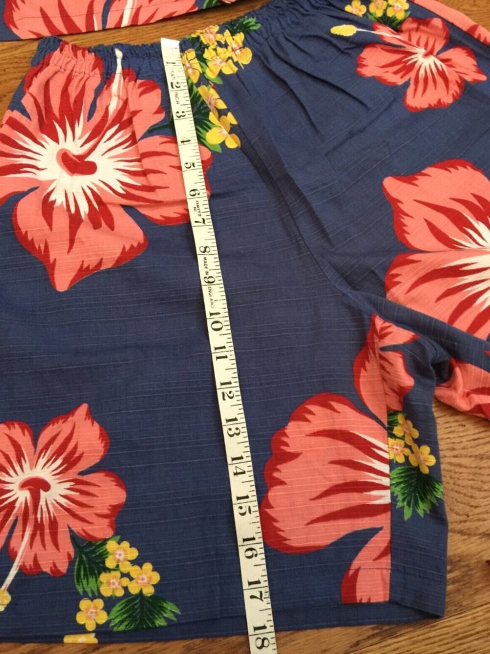 JAPANESE JINBEI KIMONO JACKET SHORTS WOMENS S M BLUE PINK FLORAL COTTON 2PC SET - Picture 15 of 16